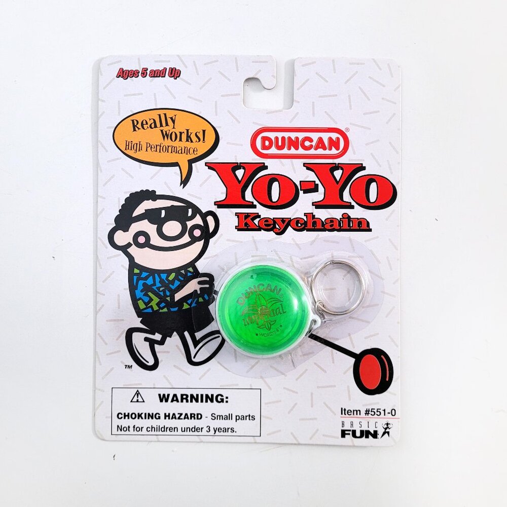 Basic Fun Vintage 90's Duncan Yo-Yo Keychain  - NEW SEALED